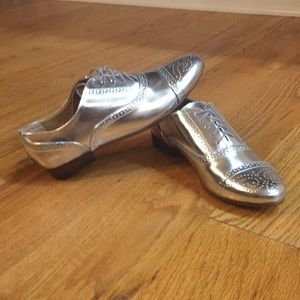 J. Crew women’s silver shoes size 8.5 NWOT